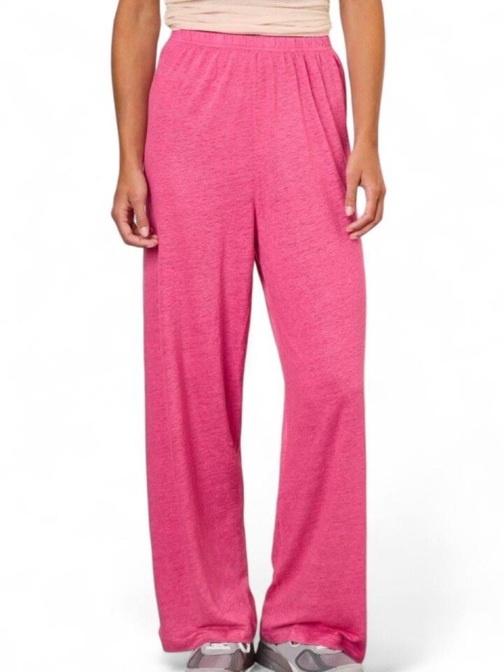 Soft Wide-Leg Lounge Pants in Bright Pink